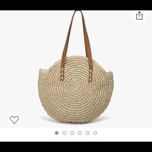 Large, Straw, Woven brown/tan beach tote bag